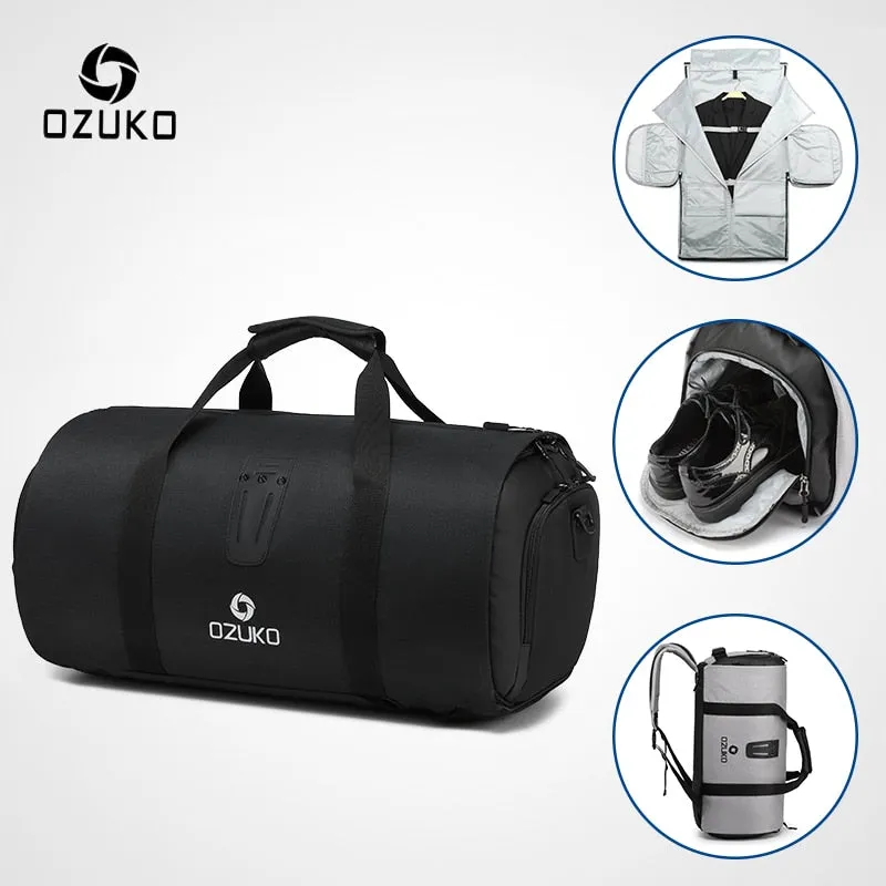 Shoe Capacity Bag Luggage Bag Multifunction with Suit Special edition Waterproof Hand Men Large Bags Trip Pouch Storage Travel Duffle OZUKO Impeccable for