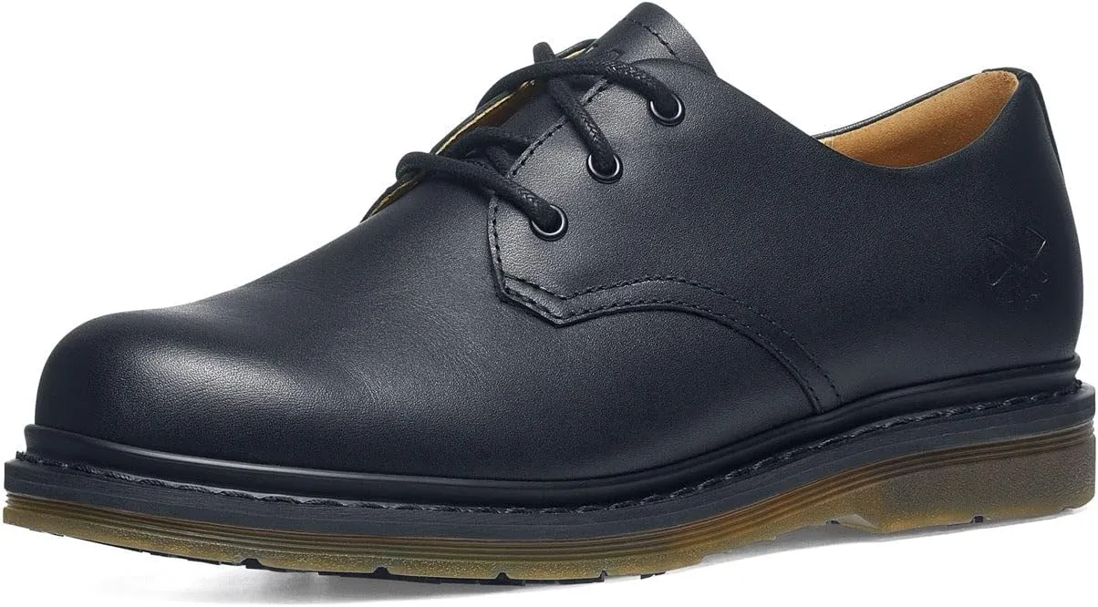 Shoes for Crews Minetta Mens Womens Unisex Non Slip Dress Work Shoes - Work & Safety Footwear, Water Resistant, Lace-up, Oxford Shoes, Wide, M15/W16.5 Black