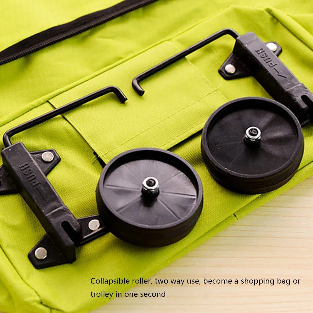 Shopping trolley bag portable foldable tote bag wheeled grocery bag