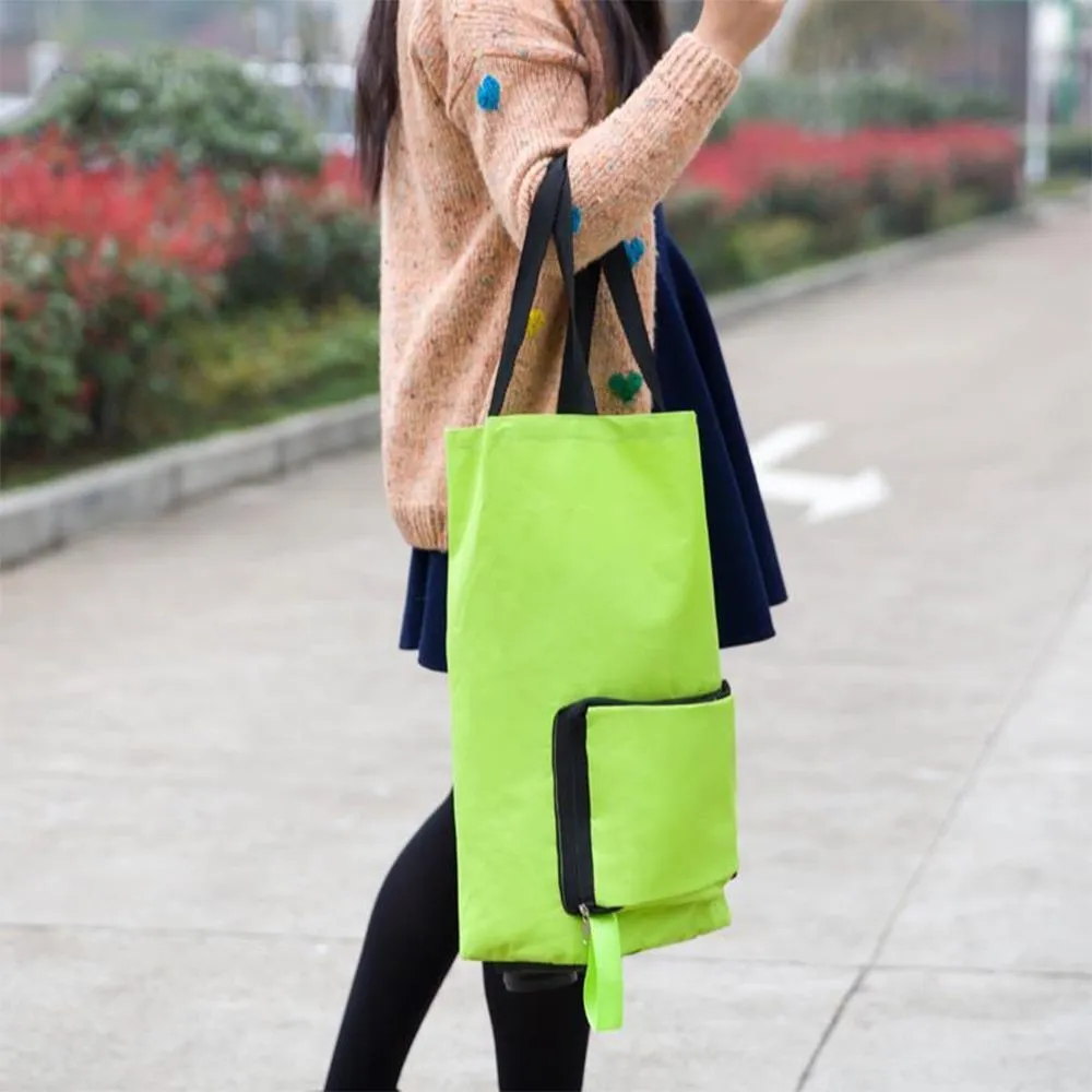 Shopping trolley bag portable foldable tote bag wheeled grocery bag