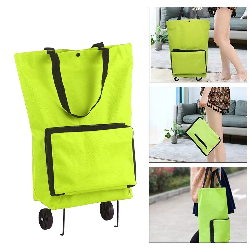 Shopping trolley bag portable foldable tote bag wheeled grocery bag