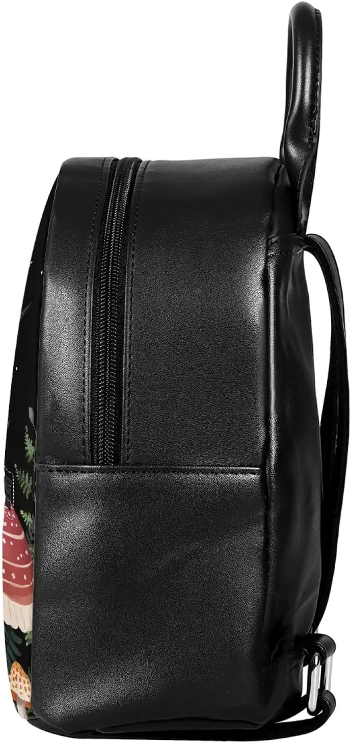 Showudesigns Custom Mushroom Mini Backpack Purse for Women Teen Girls Shoulder Bag Butterfly Moon Night Daypack Small Travel Shopping Bag Gifts Your Name Here