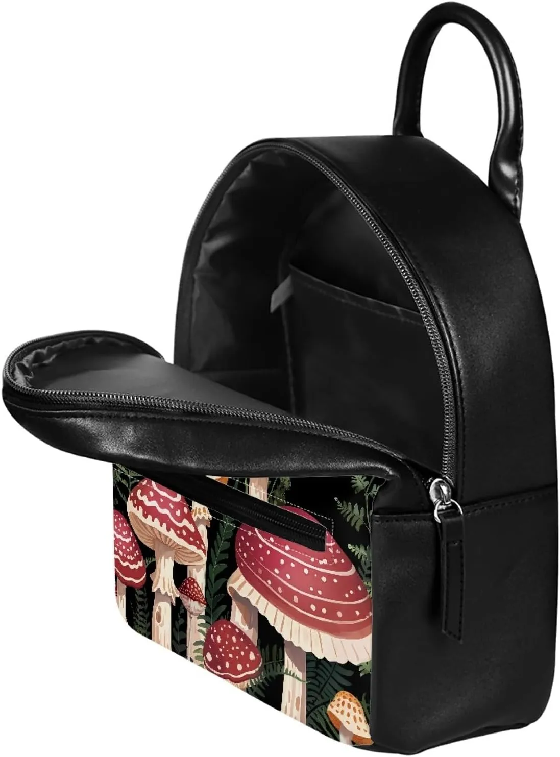 Showudesigns Custom Mushroom Mini Backpack Purse for Women Teen Girls Shoulder Bag Butterfly Moon Night Daypack Small Travel Shopping Bag Gifts Your Name Here