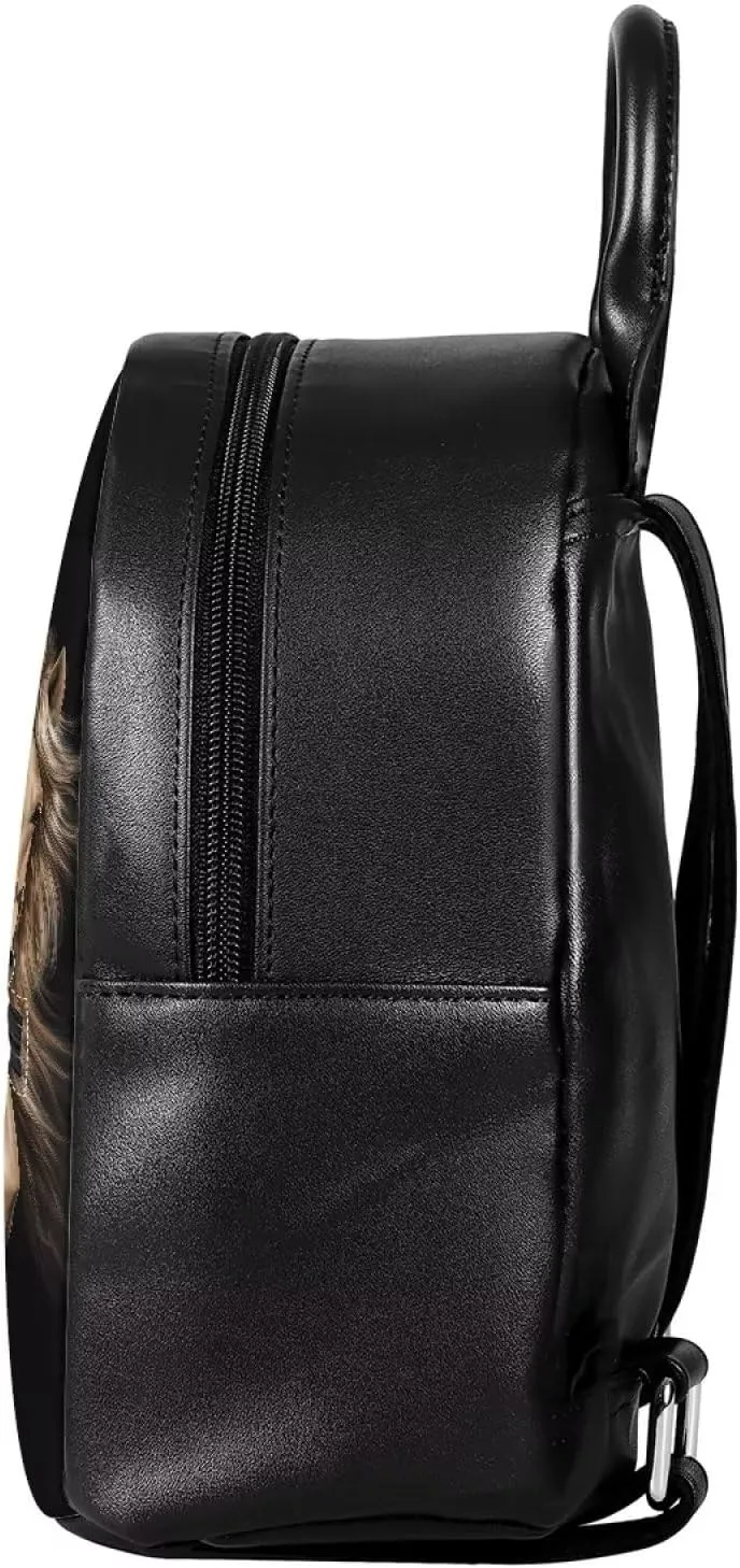 Showudesigns Horse Backpack Purse for Women Leather Shoulder Bags Casual Daypack Zipper Tote Bag for Teen Girls Rucksack for Work Hiking Travel Daily Use Black