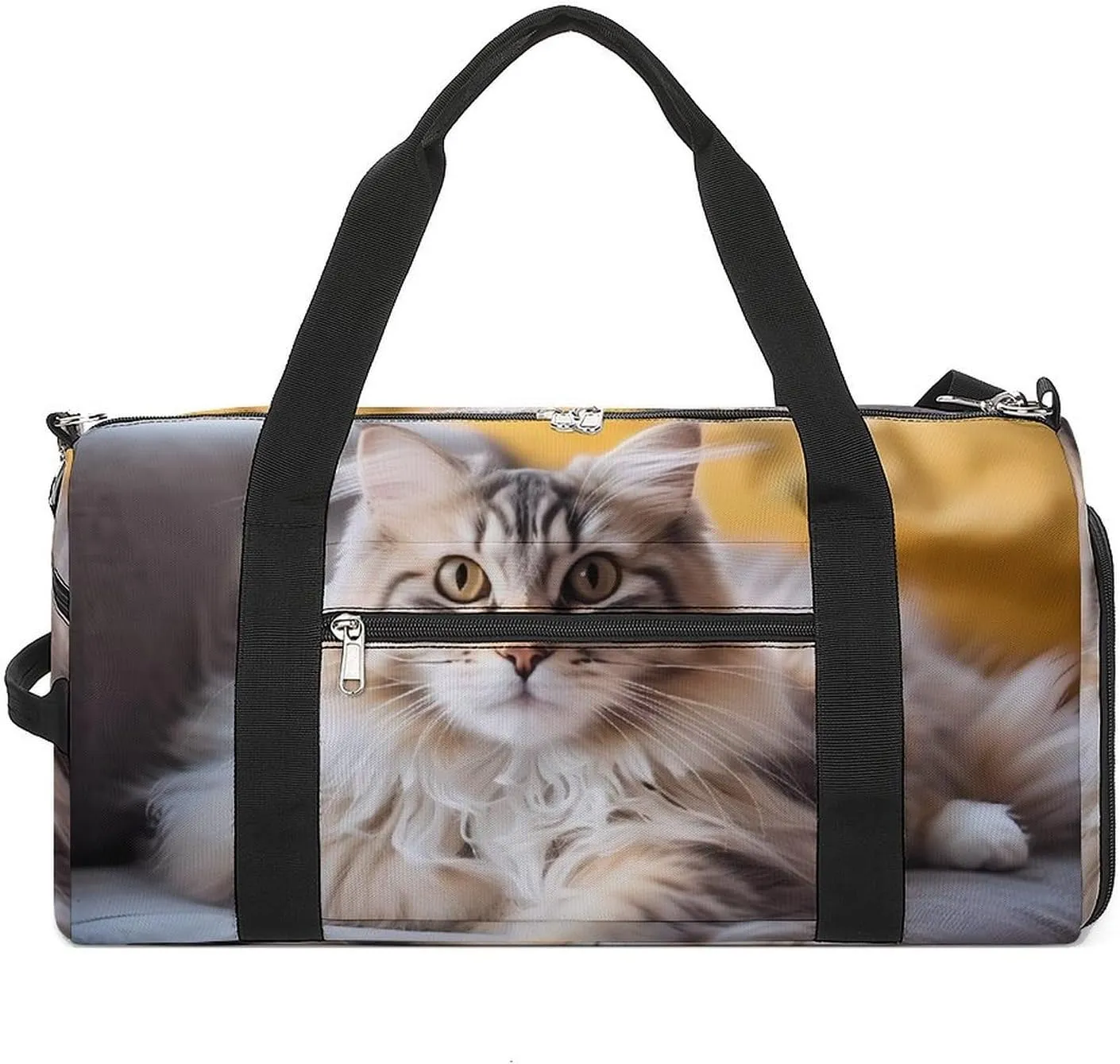 Siberian Forest Cat Sports Gym Bag for Men Women Travel Duffel Bag with Shoulder Strap