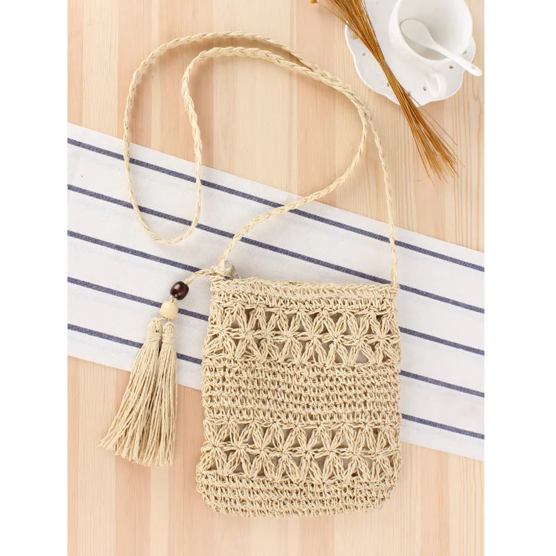 Simple Hollow Tassel Straw Hand-woven Summer Bags