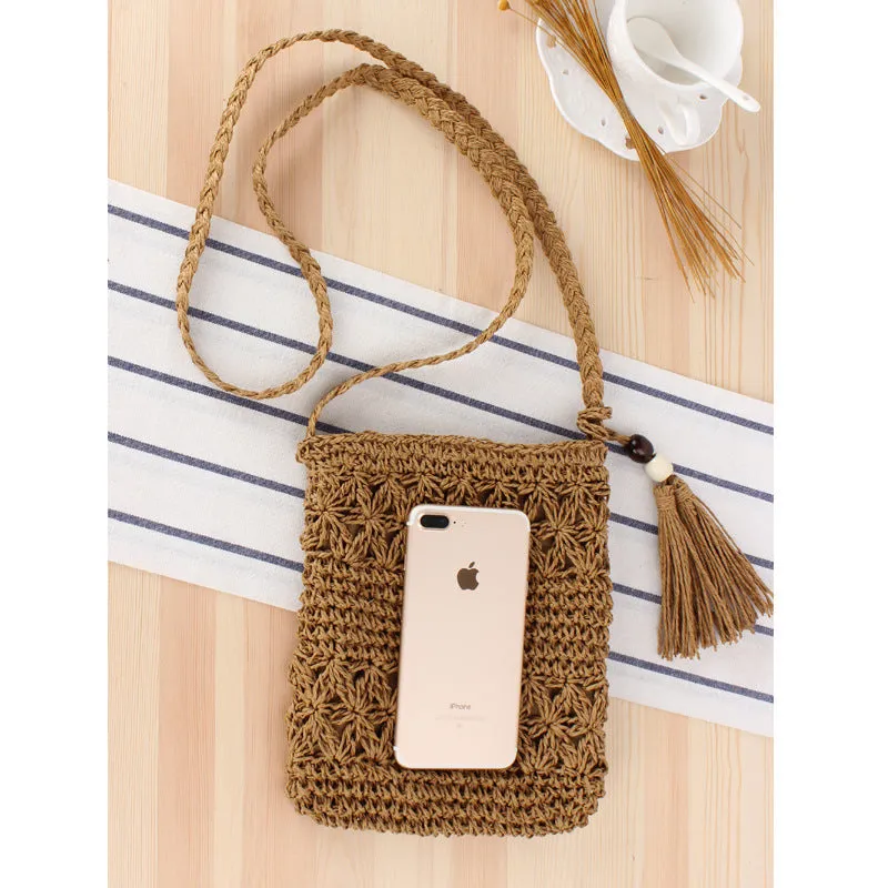 Simple Hollow Tassel Straw Hand-woven Summer Bags