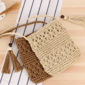 Simple Hollow Tassel Straw Hand-woven Summer Bags