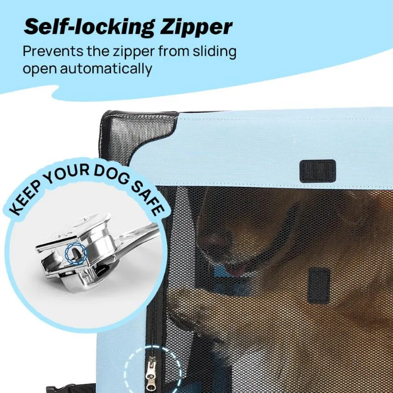 Small 18 Lbs. for Car Crate Outdoor, Dogs Dual Dog Mesh and with Use Doors, Handpicked deal for to Indoor, JOYTUTUS Windows Ideal up Collapsible Carrier Clear communication