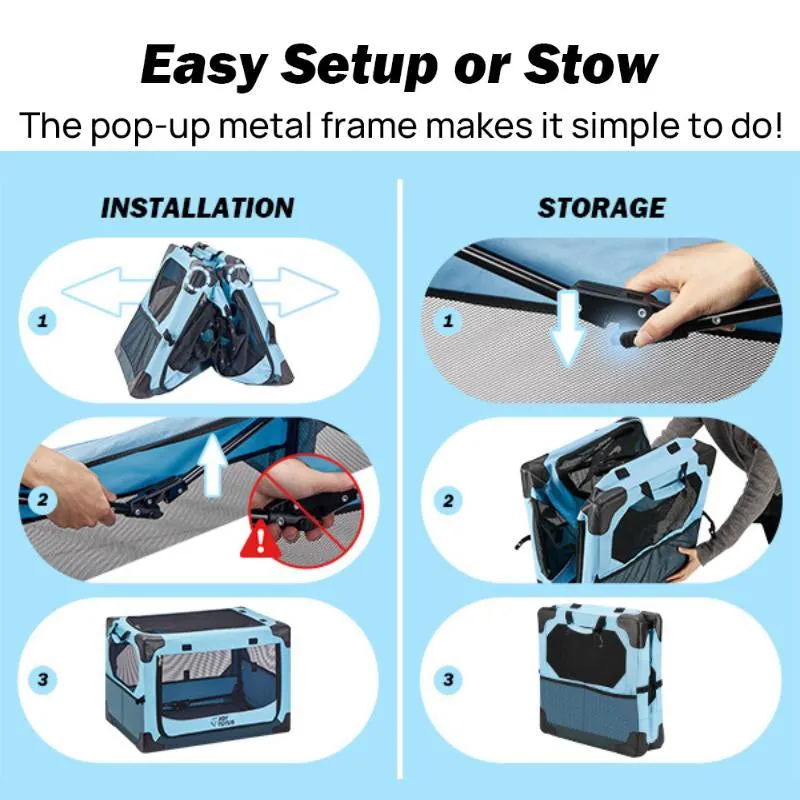 Small 18 Lbs. for Car Crate Outdoor, Dogs Dual Dog Mesh and with Use Doors, Handpicked deal for to Indoor, JOYTUTUS Windows Ideal up Collapsible Carrier Clear communication