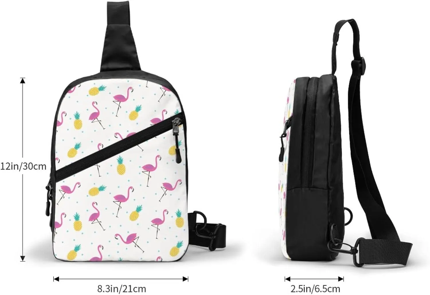 Small Crossbody Sling Backpack Anti Theft Backpack For Traveling Chest Flamingo And Pineapple Shoulder Bag For Men Women