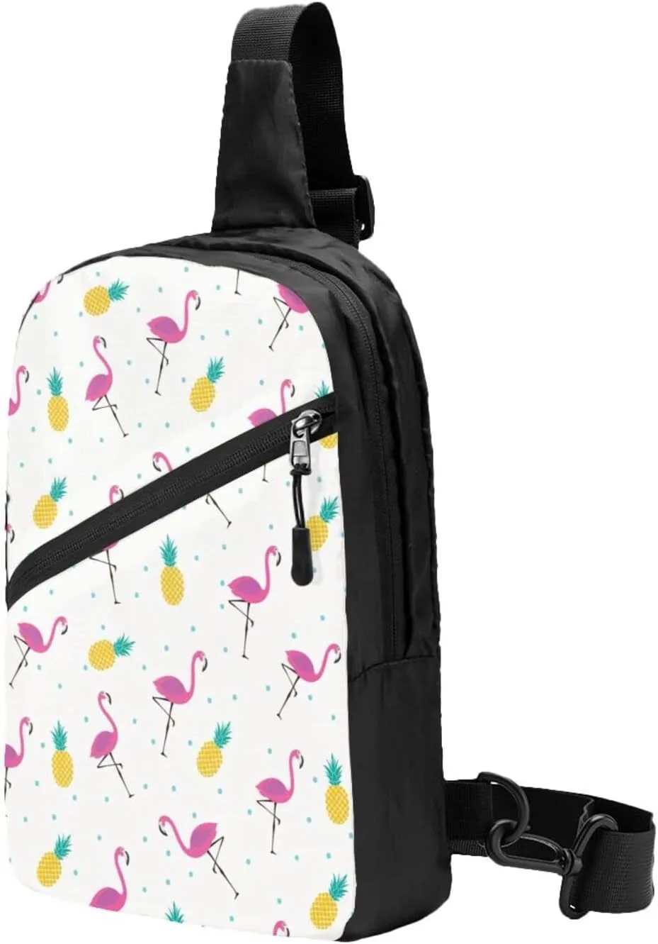 Small Crossbody Sling Backpack Anti Theft Backpack For Traveling Chest Flamingo And Pineapple Shoulder Bag For Men Women
