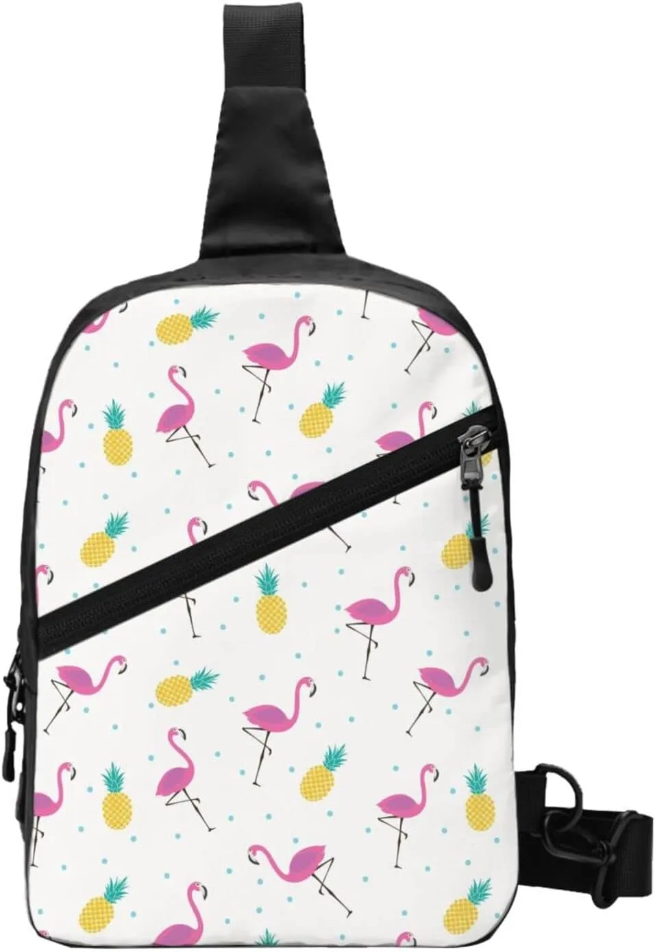 Small Crossbody Sling Backpack Anti Theft Backpack For Traveling Chest Flamingo And Pineapple Shoulder Bag For Men Women