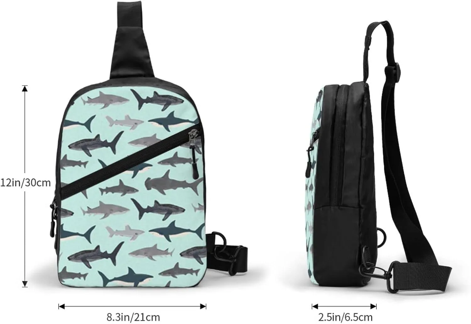 Small Crossbody Sling Backpack Anti Theft Backpack For Traveling Chest Shark Shoulder Bag For Men Women