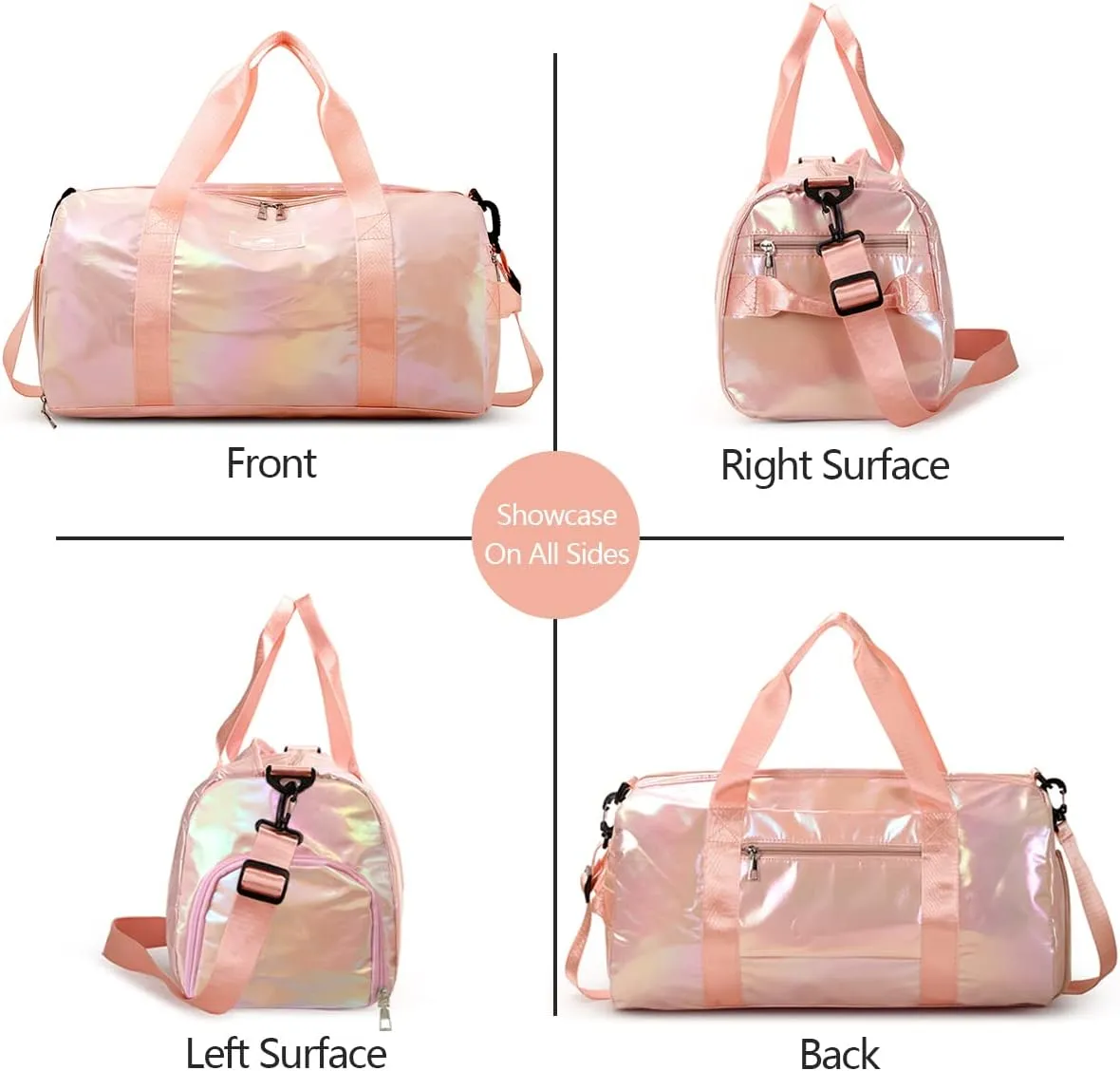 Small Gym Bag for Women with Shoes Compartment and Wet Pocket, Duffle Bag for Travel, Gifts for Daughter (Rainbow)