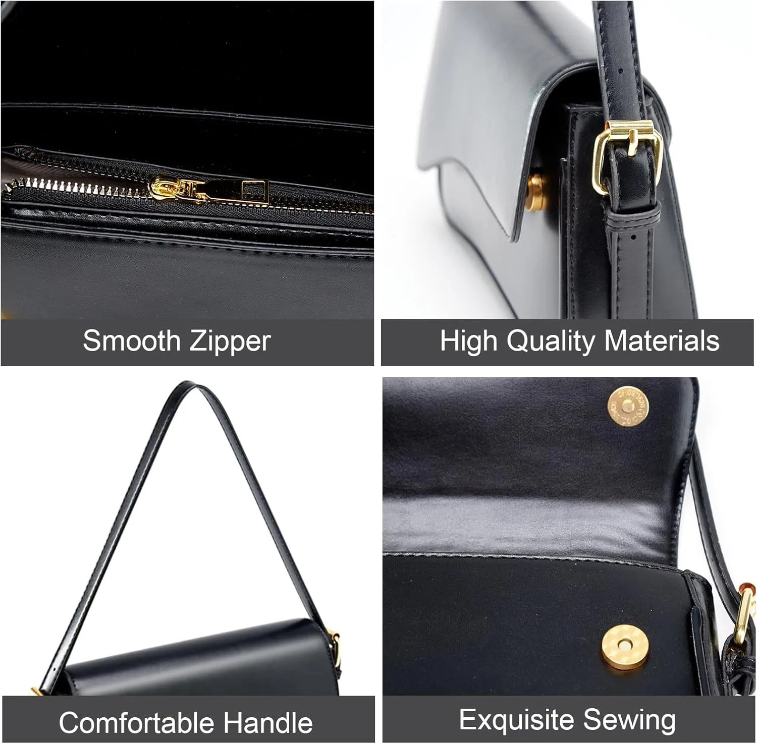 Small Shoulder Bags,Crossbody Purses for Women Vegan Leather Handbag Clutch Hobo Purse with 2 Removable Straps