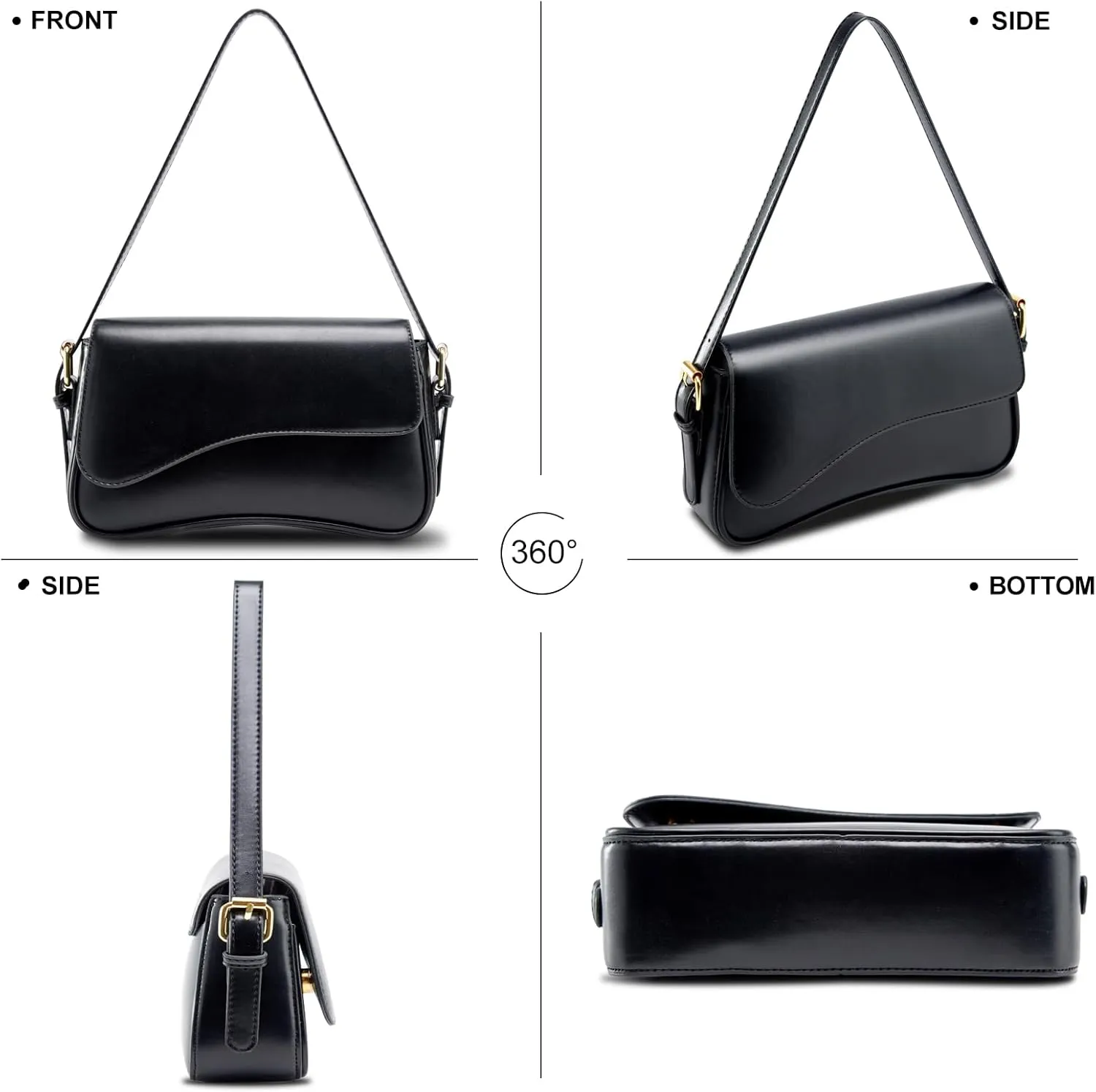 Small Shoulder Bags,Crossbody Purses for Women Vegan Leather Handbag Clutch Hobo Purse with 2 Removable Straps