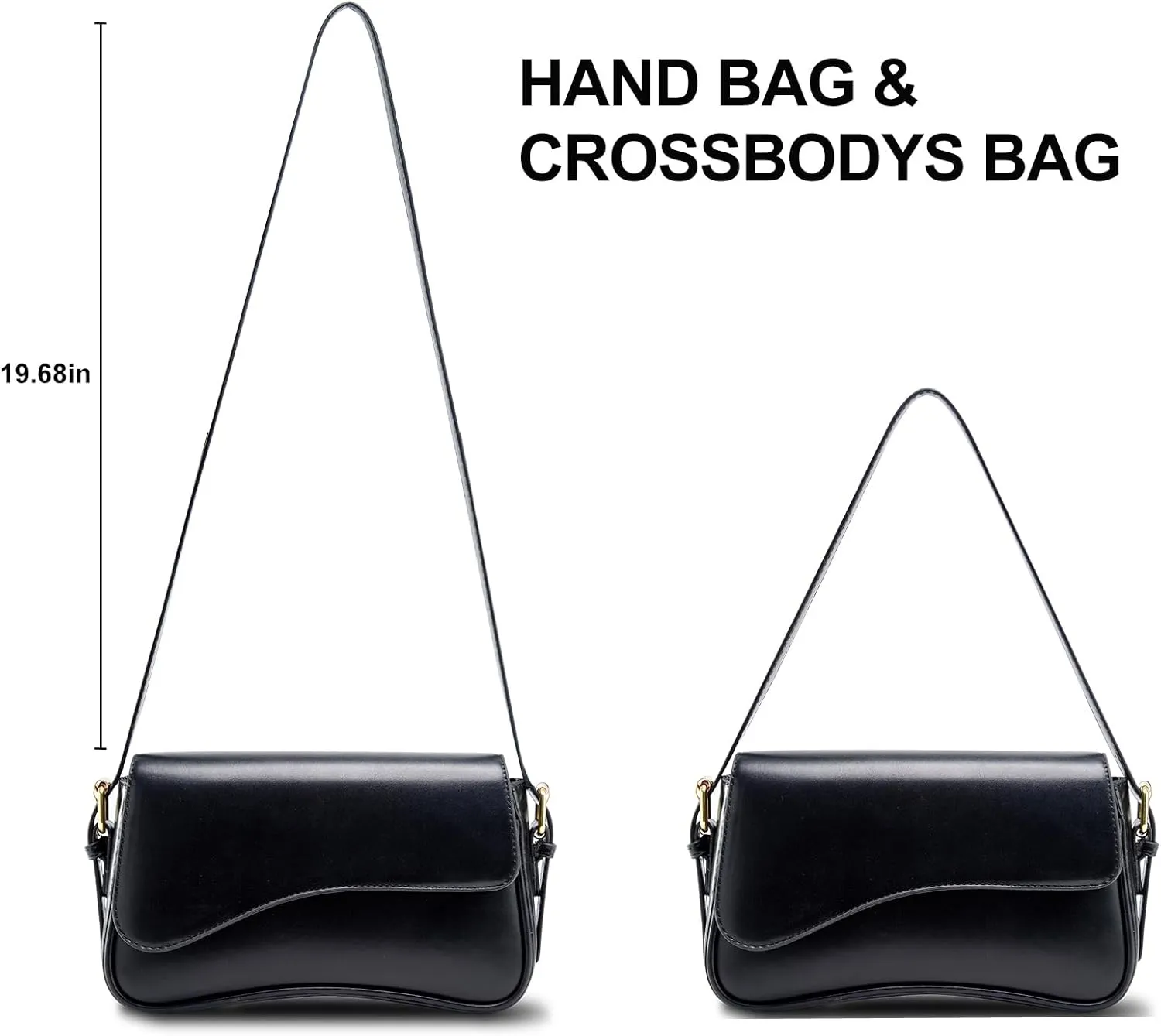 Small Shoulder Bags,Crossbody Purses for Women Vegan Leather Handbag Clutch Hobo Purse with 2 Removable Straps