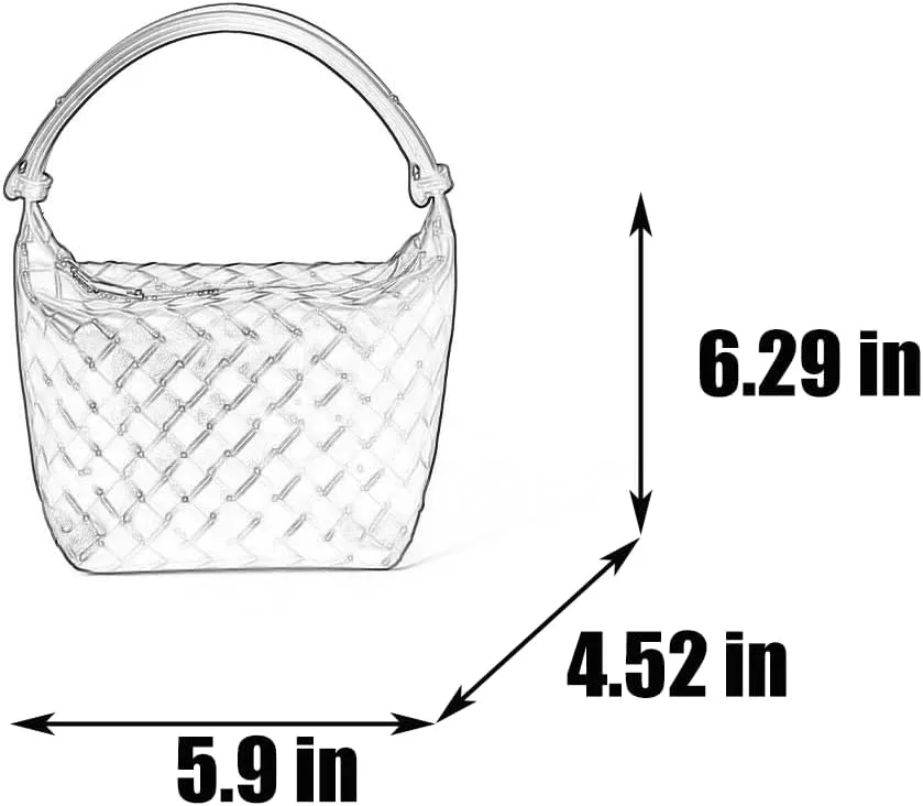 Small Size Leather Woven Women's Tote Bag ，Woven Leather Mini Lightweight Luxury Crossbody