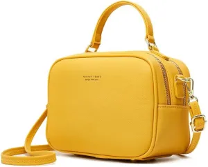 Small Top Handle Satchel Crossbody Bags for Women Cute Purses Vegan Leather Handbags Messenger Waterproof Candy Color Purse