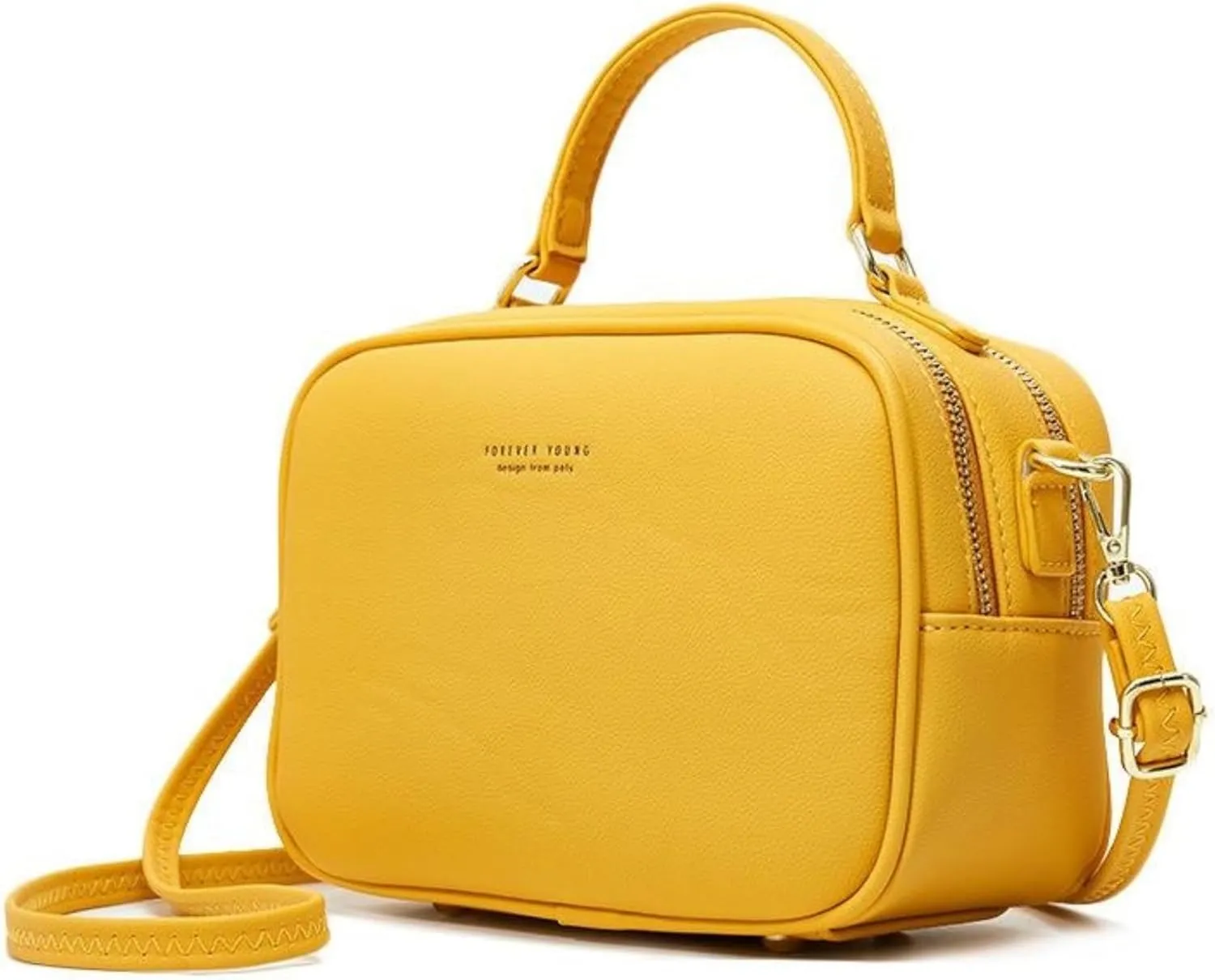 Small Top Handle Satchel Crossbody Bags for Women Cute Purses Vegan Leather Handbags Messenger Waterproof Candy Color Purse