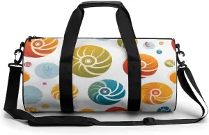 Snail Shell Pattern Gym Bag Travel Waterproof Duffel Bag Carryon Overnight Bags Tote Bags for Sports