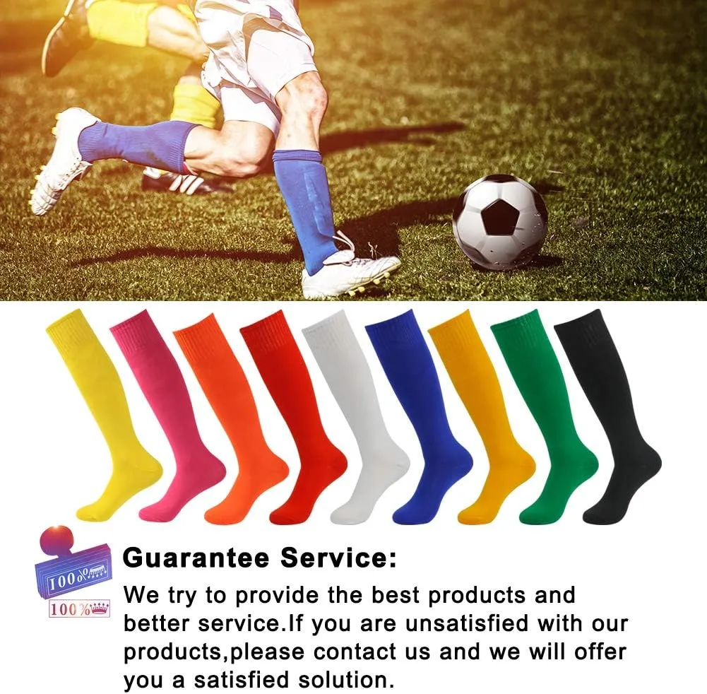 Soccer Baseball Softball Socks,Three street Unisex Knee High Solid Sport Tube Compression Football Socks 2-10 Pairs