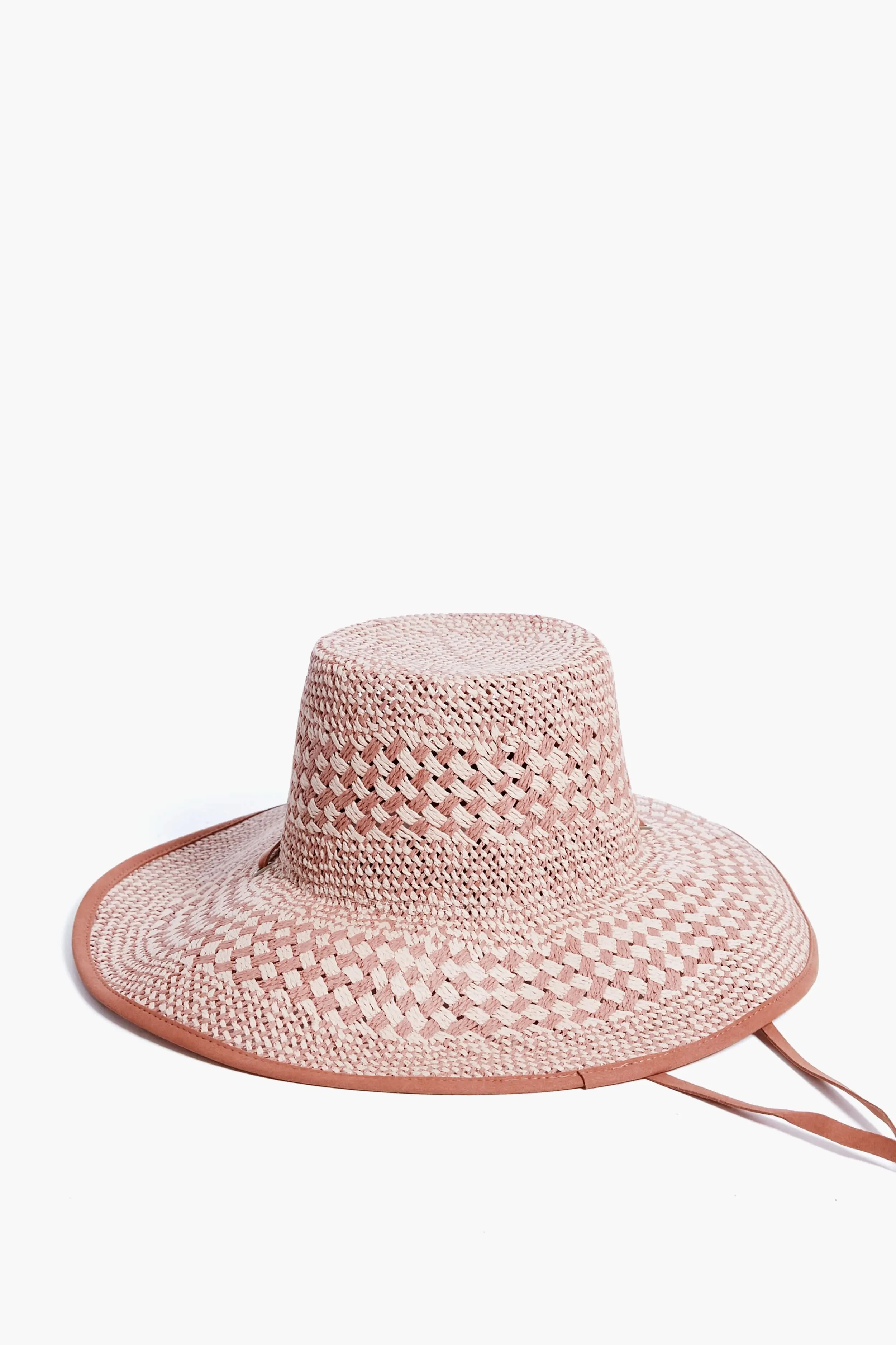 Soft Sunset Brielle Checkered Straw Hat