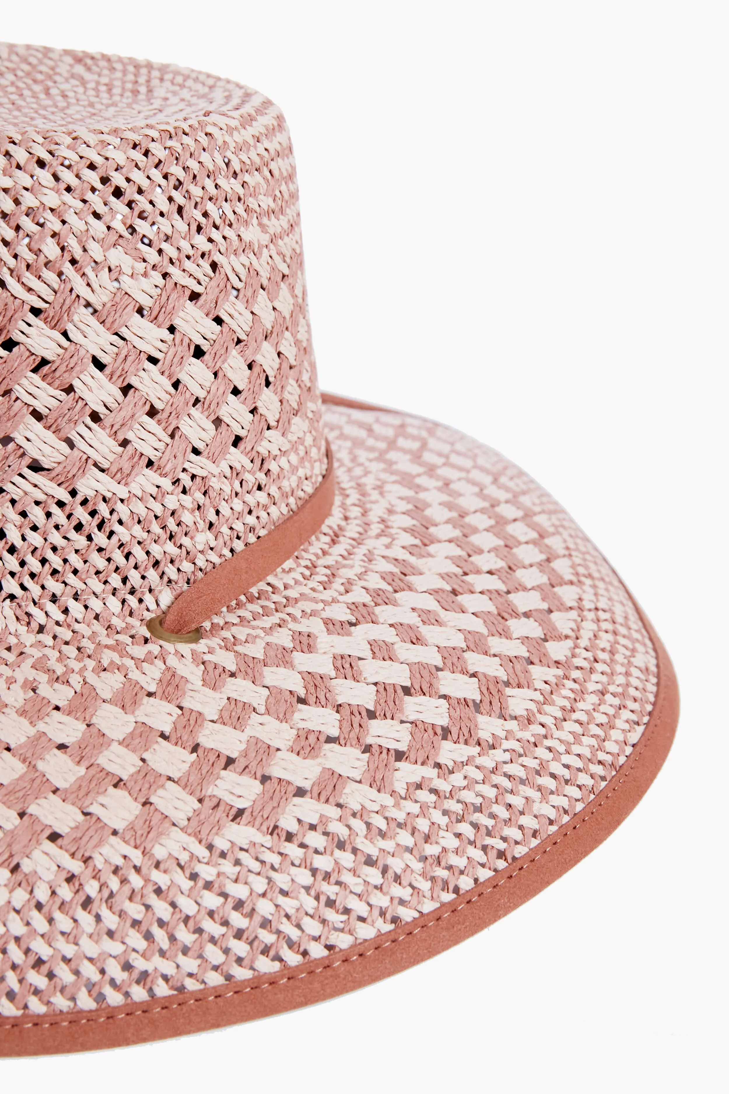 Soft Sunset Brielle Checkered Straw Hat
