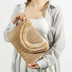 SOLEI WOVEN TASSEL CLUTCH