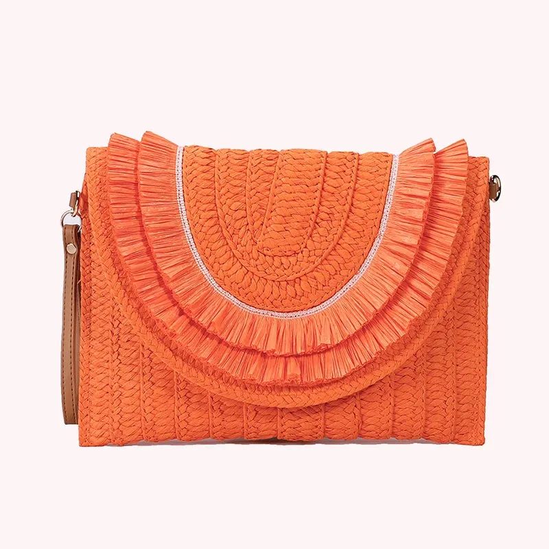 SOLEI WOVEN TASSEL CLUTCH