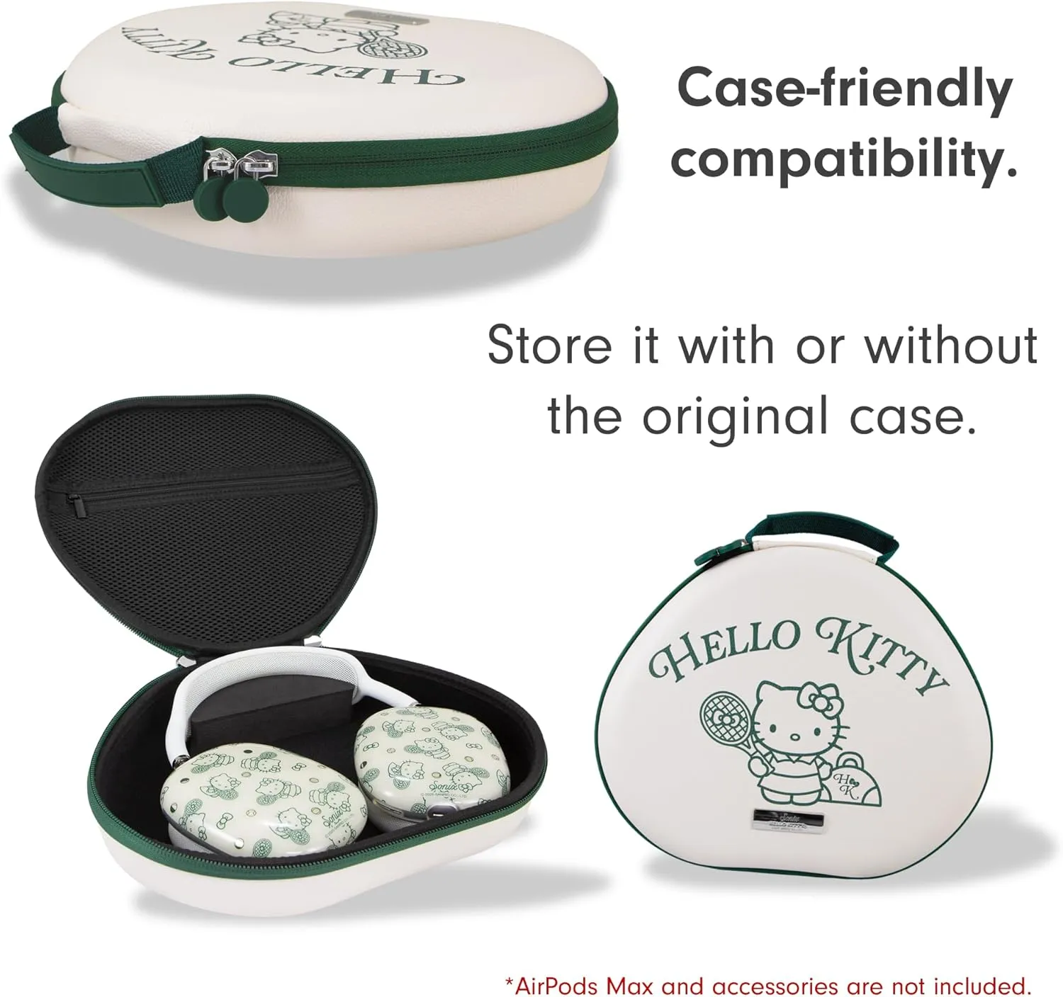 Sonix x Sanrio Protective Case for Apple AirPods Max Headphones | Travel Carrying Case, Portable Storage Bag, Supports Sleep Mode | Hello Kitty Tennis