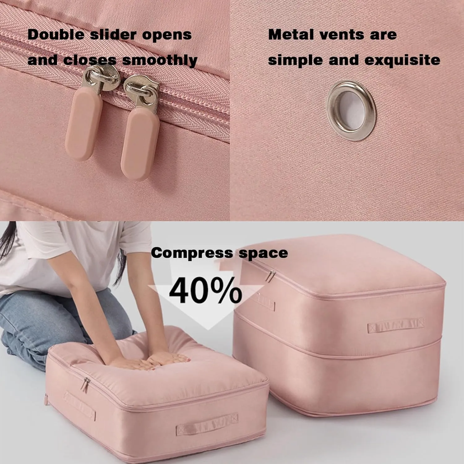 Space Saving Self Compression Organizer, Propositiony Ultra Space Saving Self Compression Organizer, Heavy Duty Moving Bags, Propositiony Organizer for Space Saving (Beige,L)