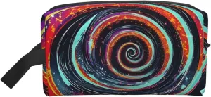Space Spiral Cosmic Print Travel Toiletry Bag - Cosmetic Makeup Pouch for Men and Women, Portable Organizer for Daily Use