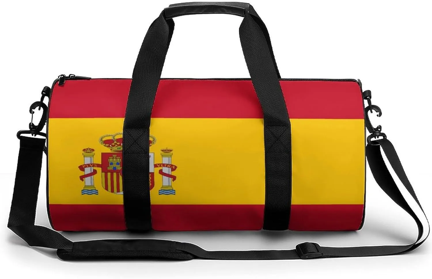 Spain Flag Waterproof Sports Duffel Bag with Dry Wet Separation for Gym Beach Travel