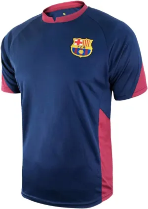 Spanish Primera Liga Barcelona Boys Short Sleeve Game Polyshirt, Navy, X Large