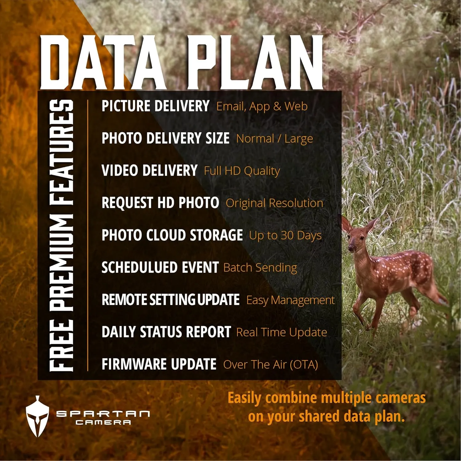 Spartan Camera GoLive 4G LTE Trail Camera, Free Roaming in US, Live-Streaming, Anti-Theft GPS, On-Demand Image&Video Capture,Real-time Updates,Built-in Lithium Battery,Blackout