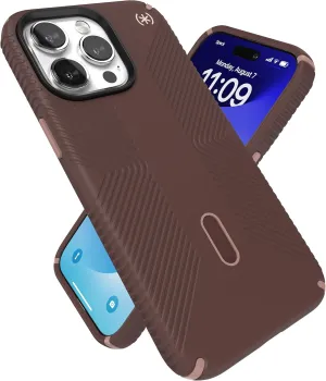 Speck iPhone 15 Pro Max Case - ClickLock No-Slip Interlock, Built for MagSafe, Drop Protection Grip - Scratch Resistant, Soft Touch 6.7 Inch Phone Case - Presidio2 Grip New Planet/Clay Tan/Warm Sand