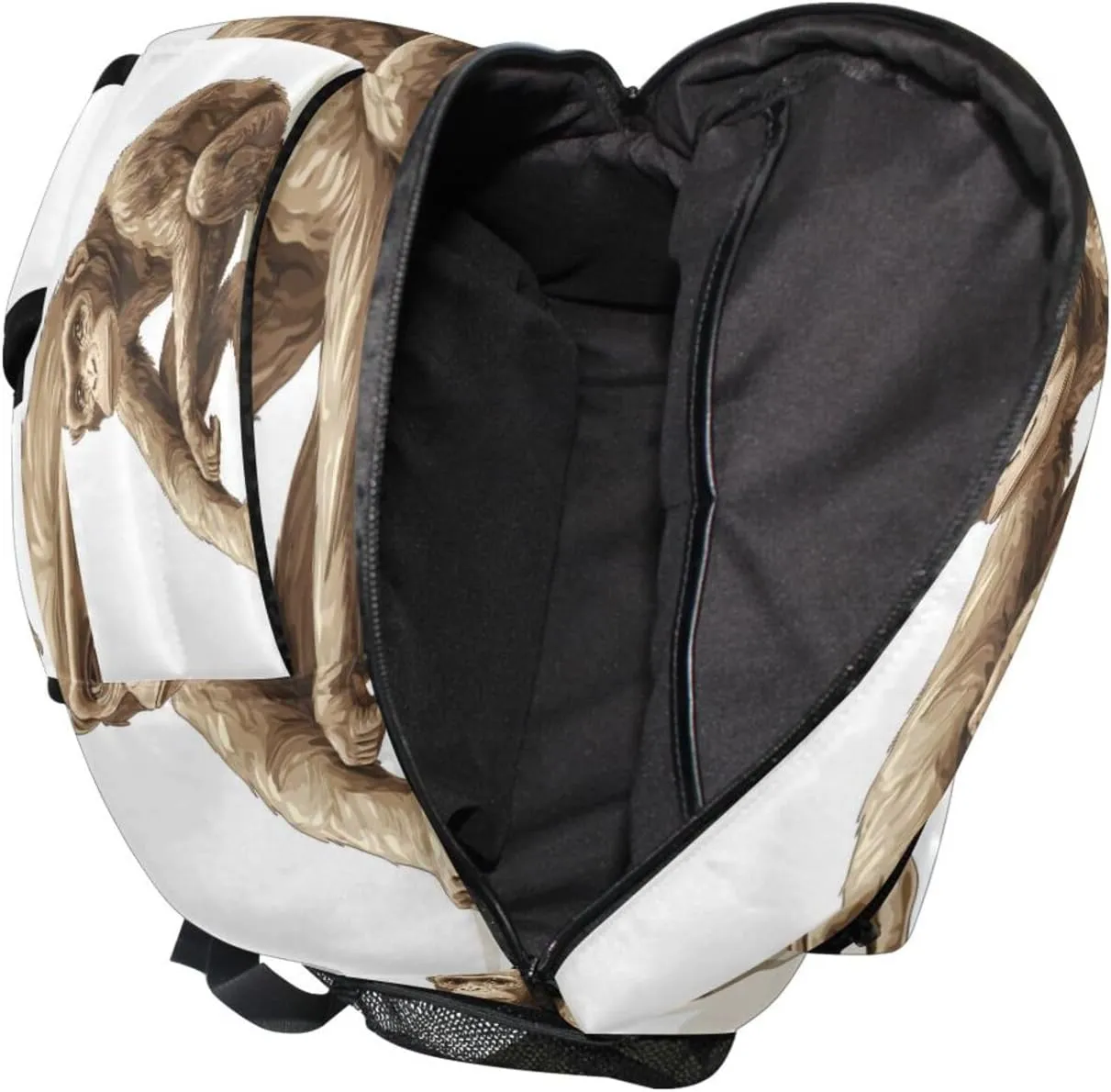 Sport Backpack for Men and Women Waterproof Stylish Travel Bags with Chest Strap Gift Men & Women Cartoon Rhinopithecus White