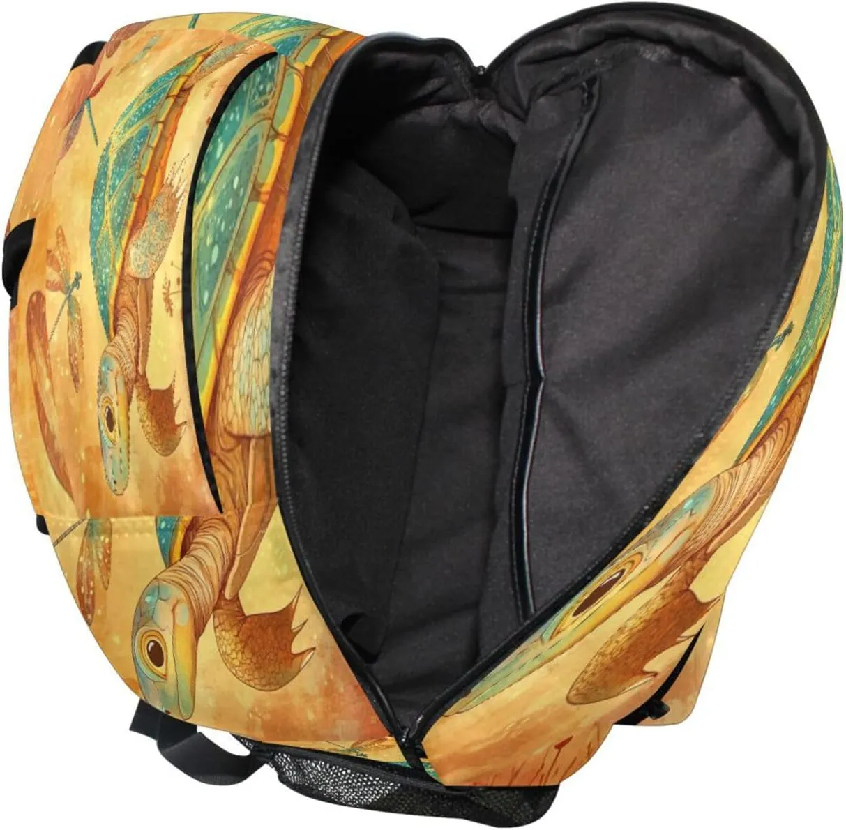 Sport Backpack for Teenager Waterproof Travel Laptop Backpack with Chest Strap Gift Men & Women Cartoon Water Turtle Reptile Terracotta