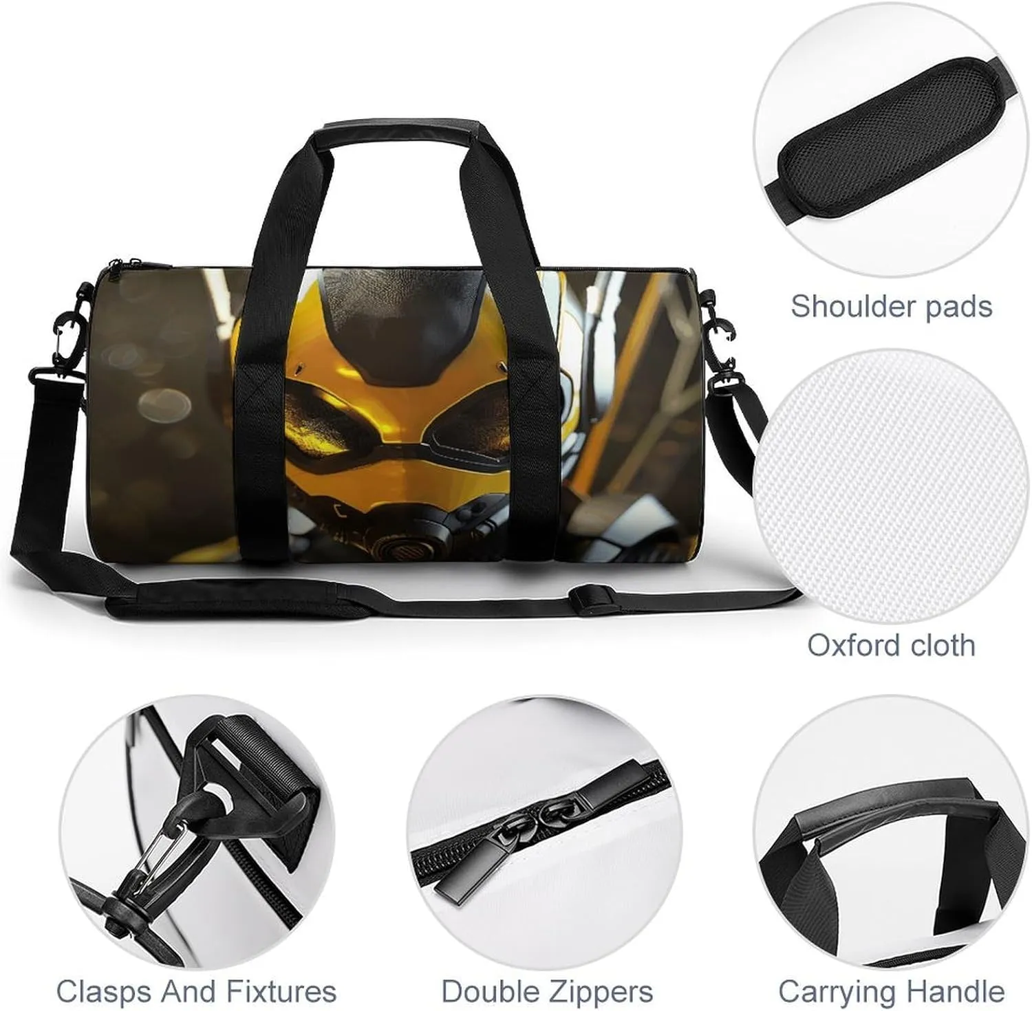 Sports Gym Bag for Women Men Travel Duffel Bag Cartoon Rendering Style Weekender Bag Canvas Carry on Overnight Bag for Travel Swimming Fitness Workout Sports Duffle Bag, 17.7in/9in/9in