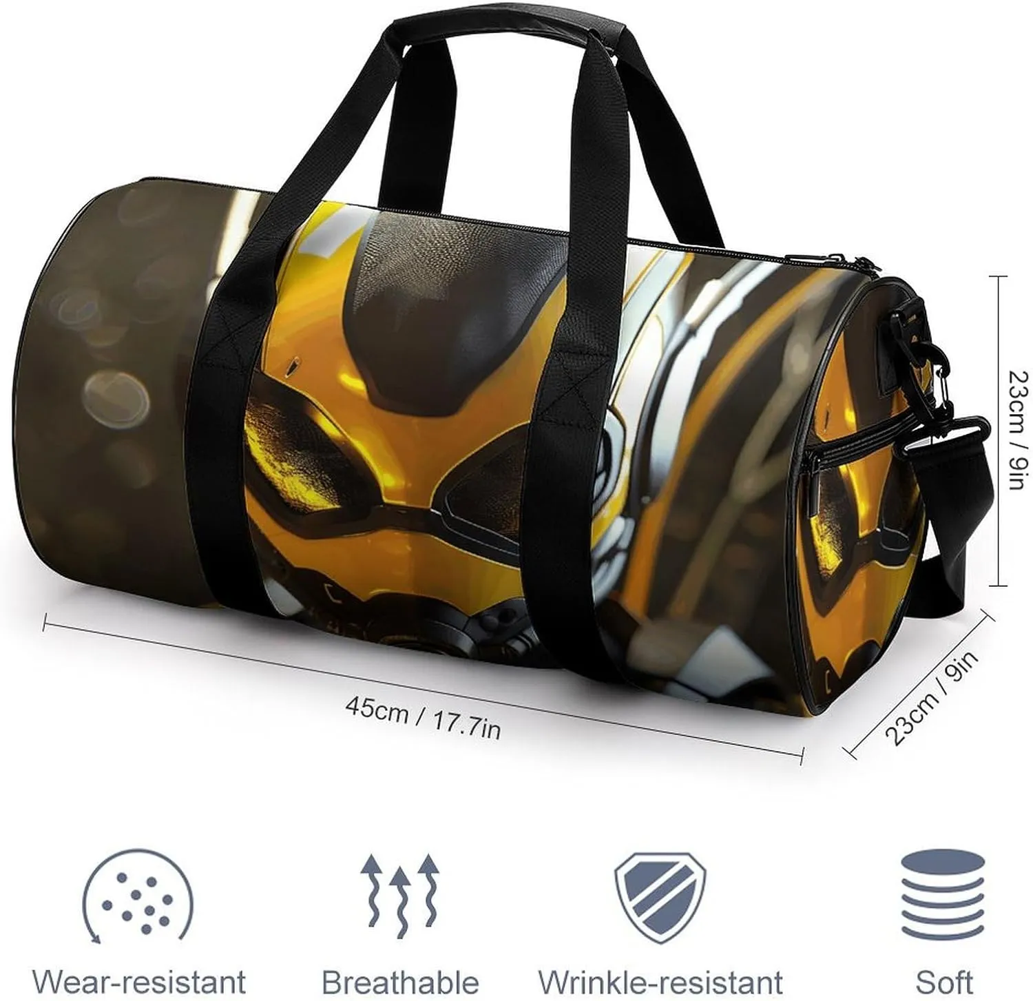 Sports Gym Bag for Women Men Travel Duffel Bag Cartoon Rendering Style Weekender Bag Canvas Carry on Overnight Bag for Travel Swimming Fitness Workout Sports Duffle Bag, 17.7in/9in/9in