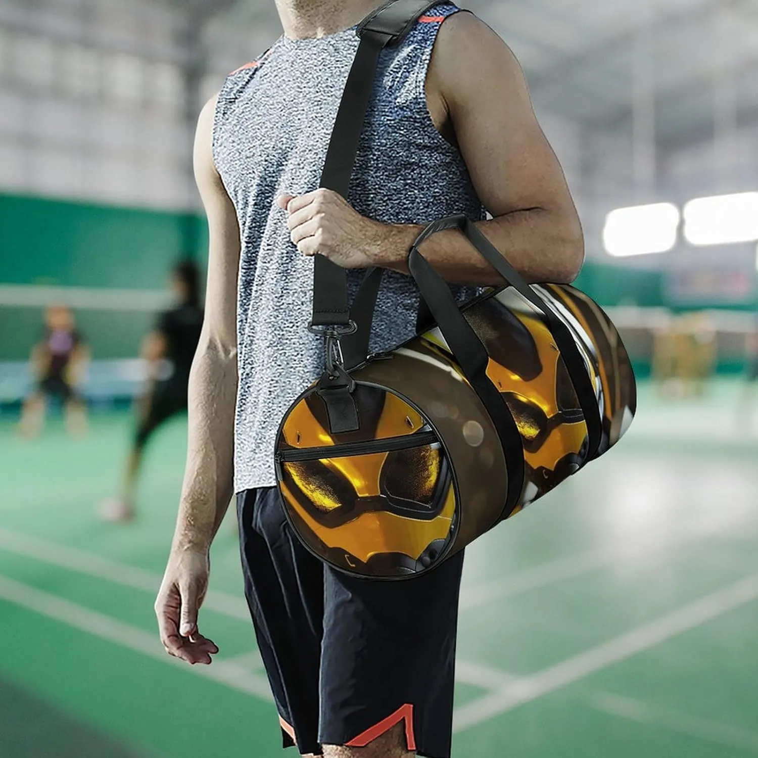 Sports Gym Bag for Women Men Travel Duffel Bag Cartoon Rendering Style Weekender Bag Canvas Carry on Overnight Bag for Travel Swimming Fitness Workout Sports Duffle Bag, 17.7in/9in/9in