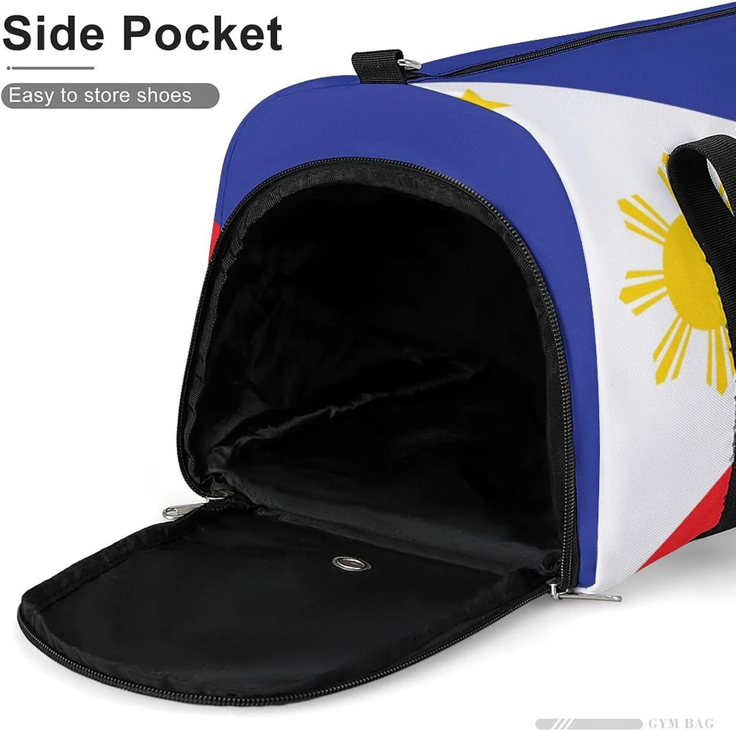 Sports Gym Bag Philippines Flag Duffel with Shoe Compartment Waterproof Travel Weekender
