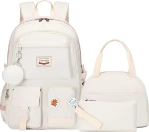 Spotted Tiger School Backpack for Girls Backpack with Lunch Box Anime Bookbag School Bag Kawaii Backpack Set for Teen Girls