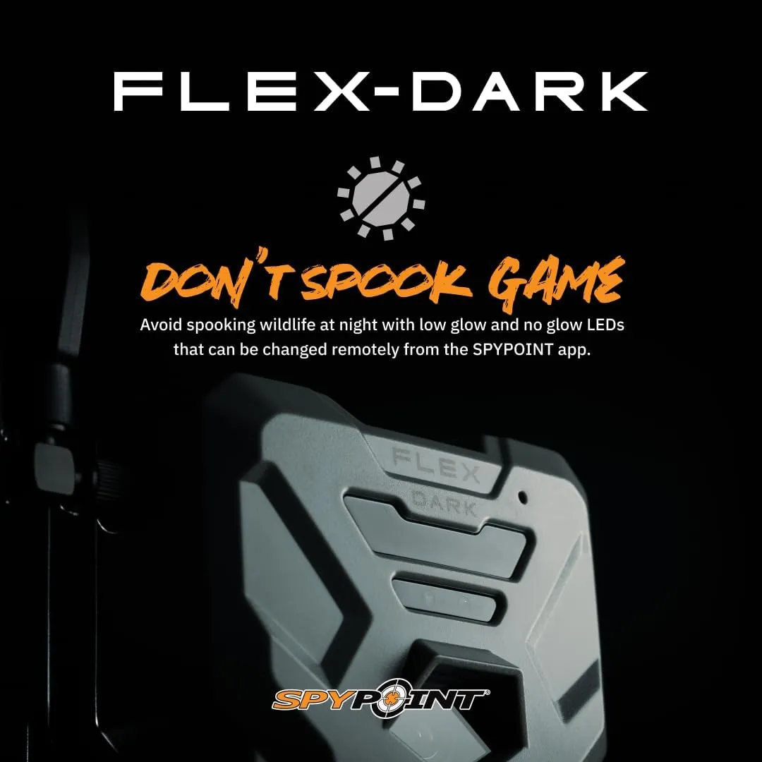 SPYPOINT Flex-Dark Starter Pack Cellular Trail Camera, 40MP Photos and 1080p Videos w/Sound, Double The Battery Capacity, GPS-Enabled, Dual-SIM LTE Connectivity, 100' Flash & Detection Range