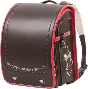 Star-Wind Randoseru backpack automatic school bag boys girls PU leather light weight Rain Cover, Coffee