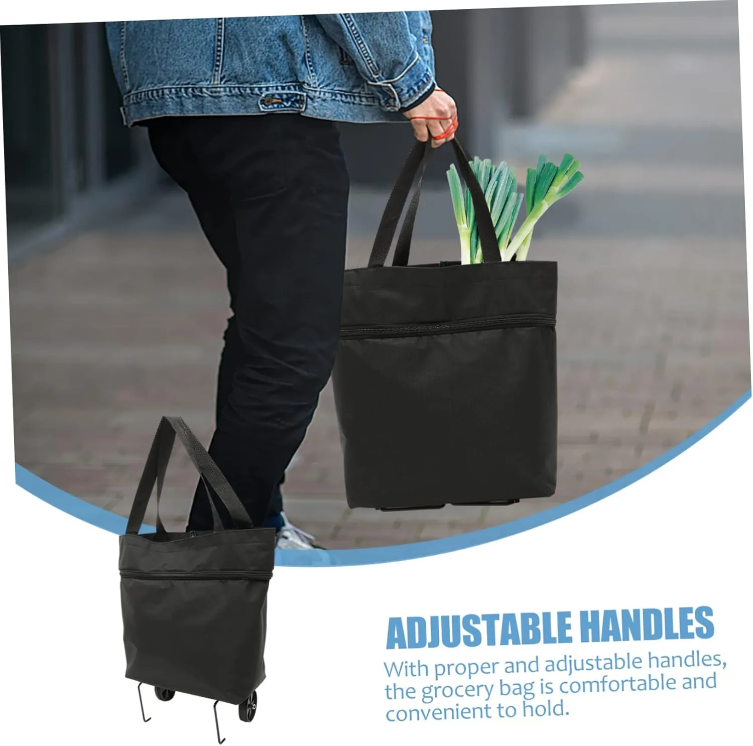 Storage Bag with Wheels Shopping Travel Bag on Wheels Tey Bags Cart Foldable Grocery Bag with Wheels