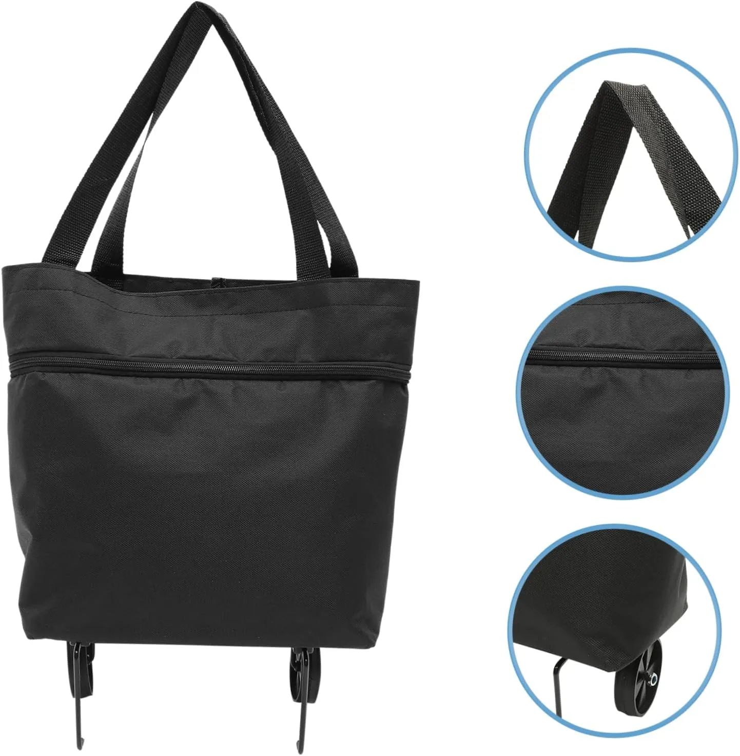 Storage Bag with Wheels Shopping Travel Bag on Wheels Tey Bags Cart Foldable Grocery Bag with Wheels