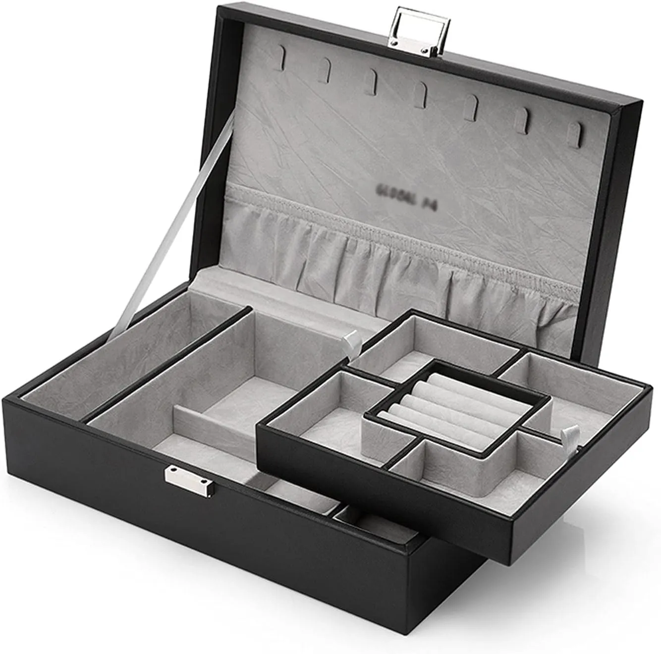 Storage Box Jewelry Organizer PU Leather Jewelry Box Organizer with 2 Watch Case Removable Tray Jewelry Display Storage Case - Velvet Lining Earring Ring Bracelet Case Jewelry Box
